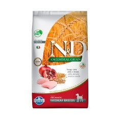 Ração Farmina N&D Ancestral Grain para Cães Adultos de Raças Médias Sabor Frango e Romã 2,5kg