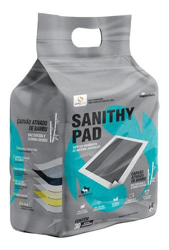 Tapete Higiênico Sanithy Prime Carbono 80X58 30 Unidades