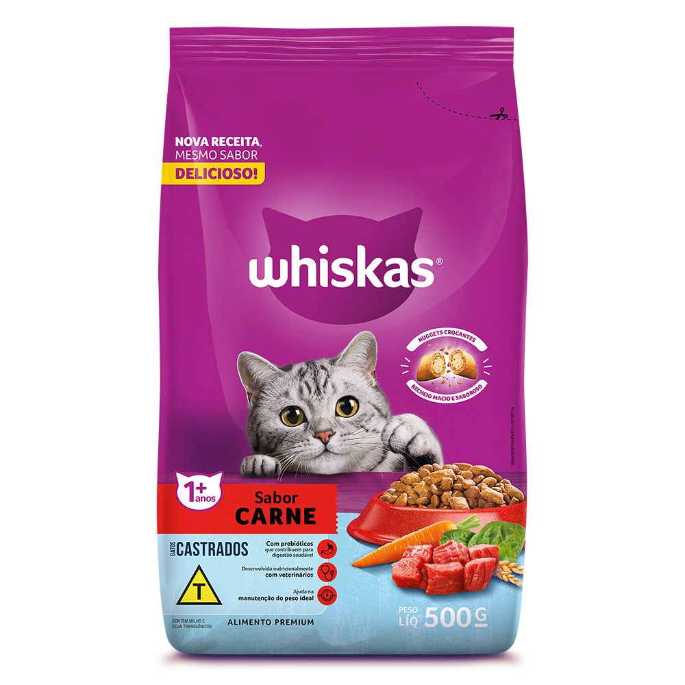 Ração Whiskas Carne Gatos Adultos Castrados 10,1 kg