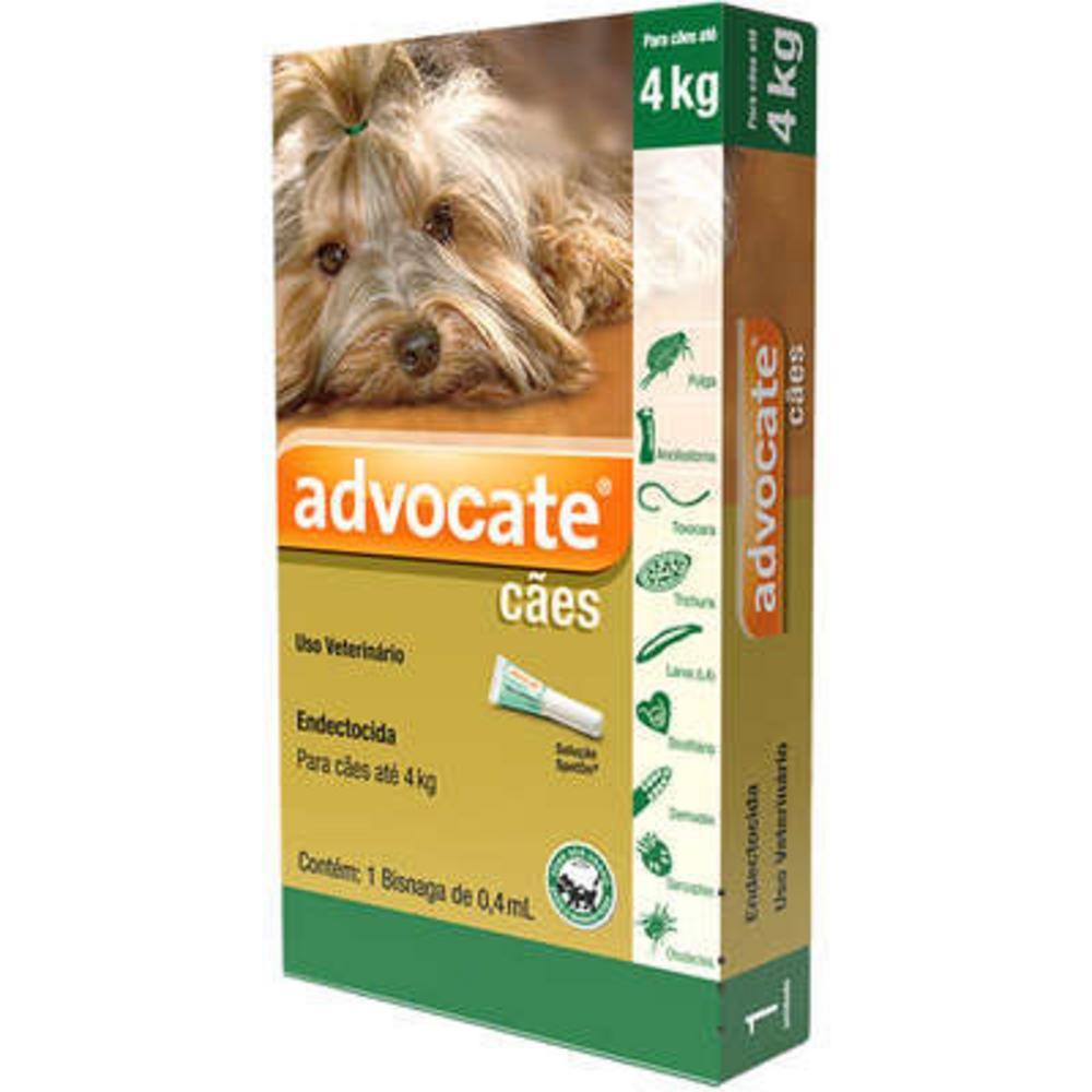 Antipulgas e Vermicida Advocate para Cães de até 4Kg (0,4 ml) - 3 Bisnagas