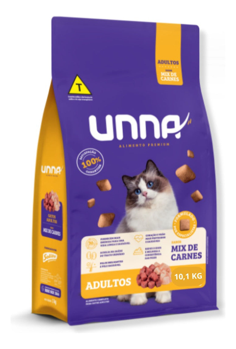UNNA GATOS ADULTOS MIX CARNES FRANGO 10,1KG