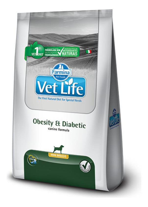 VET LIFE CAES ADULTOS RAÇAS PEQUENAS OBESITY E DIABETIC 10,1KG