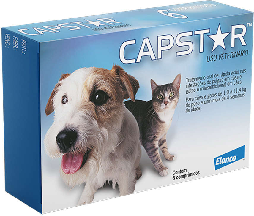 Antipulgas Elanco Capstar 11mg para Cães e Gatos de até 11kg - 6 comprimidos