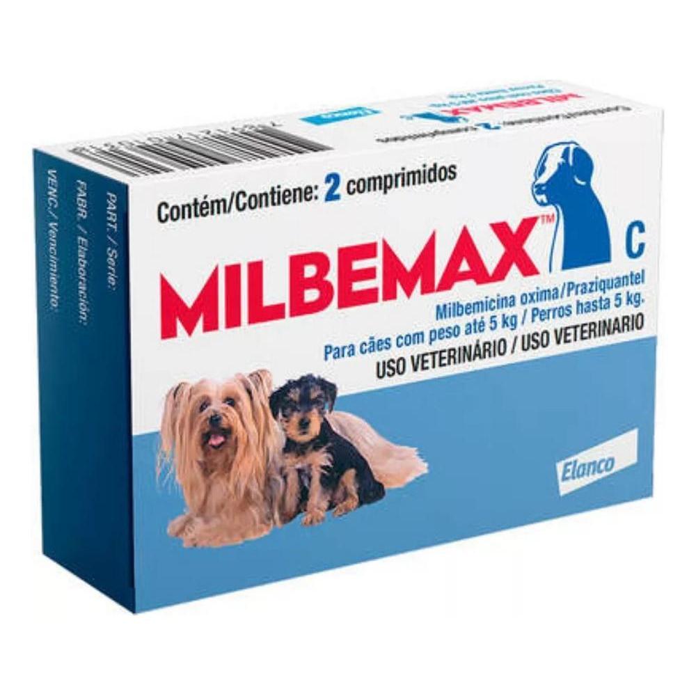 MILBEMAX CAES ATE 5 KG CAIXA COM 2 COMPRIMIDOS