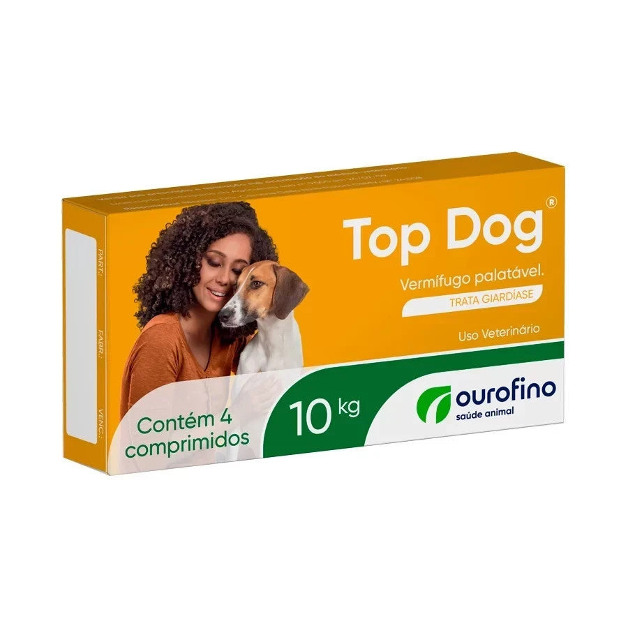 Vermífugo Top Dog 10kg 4 comprimidos