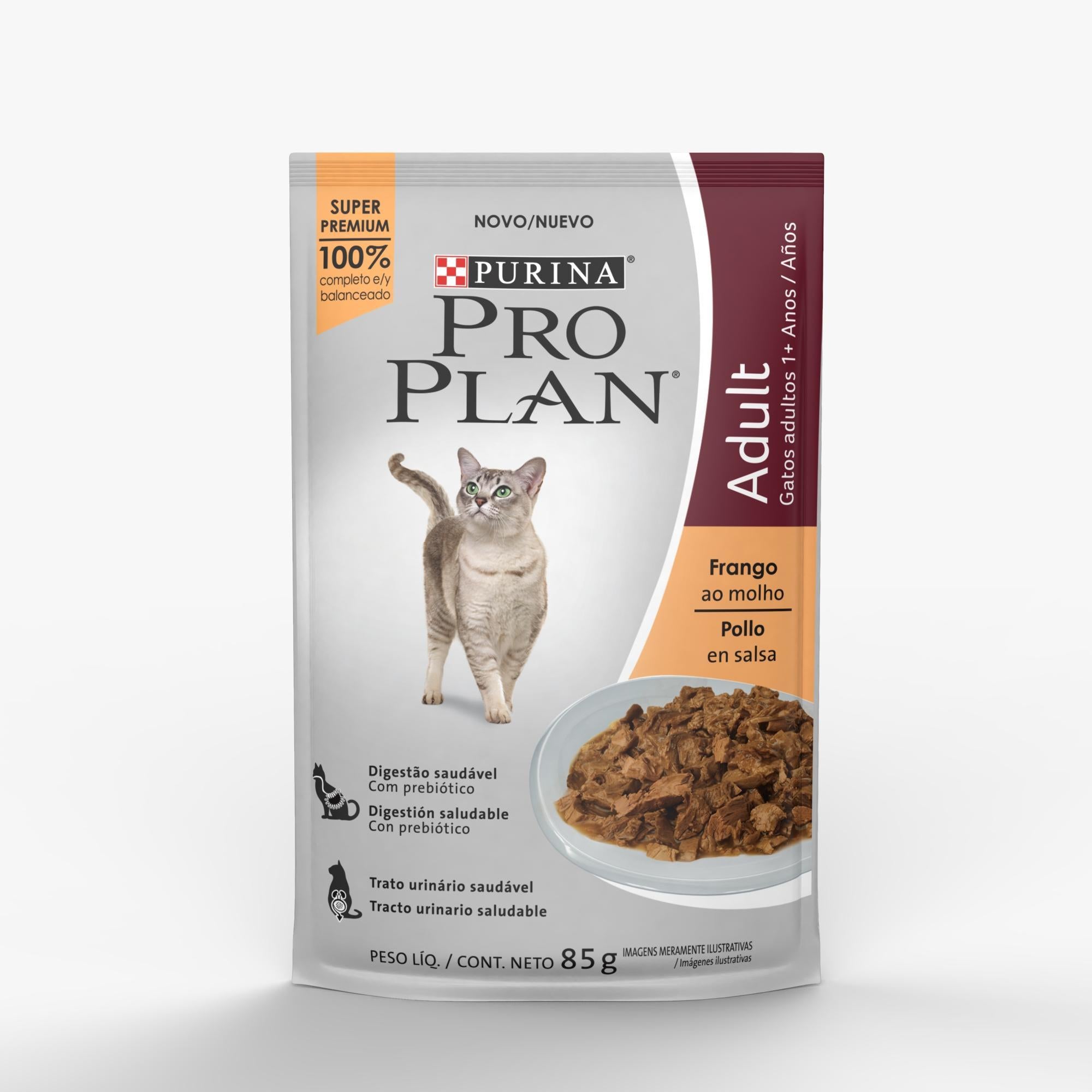 Ração Úmida PRO PLAN Gatos Adultos Frango ao molho 85g