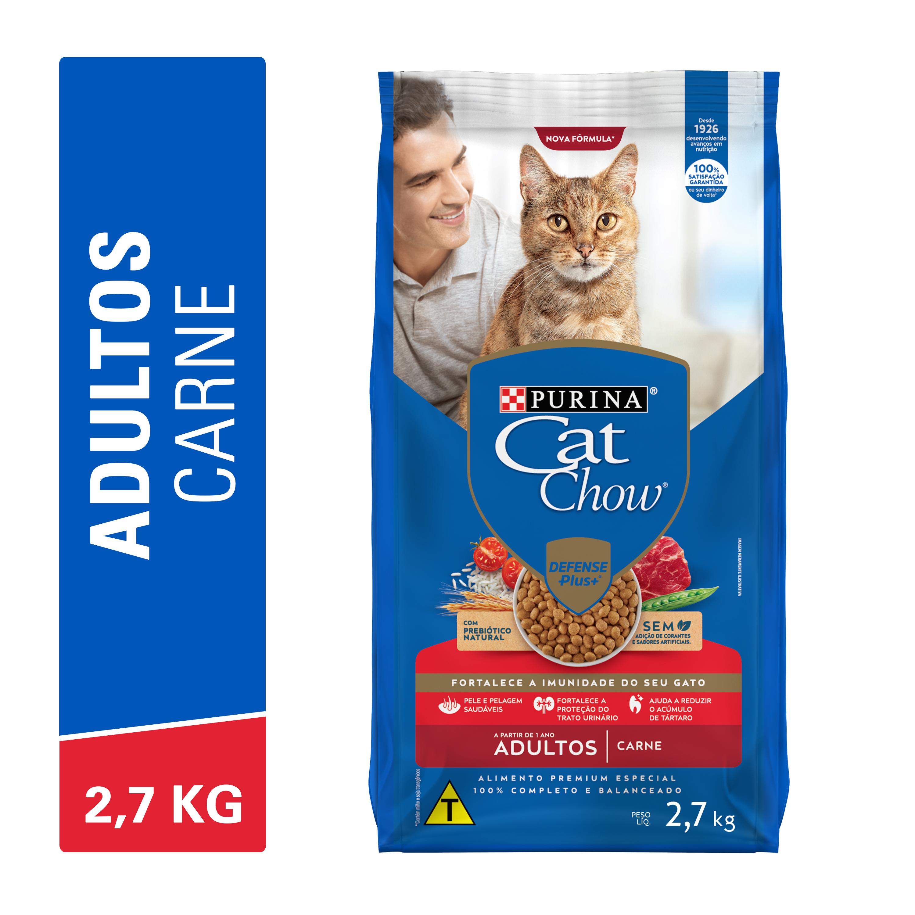 Ração CAT CHOW Gatos Adultos Carne 2,7kg