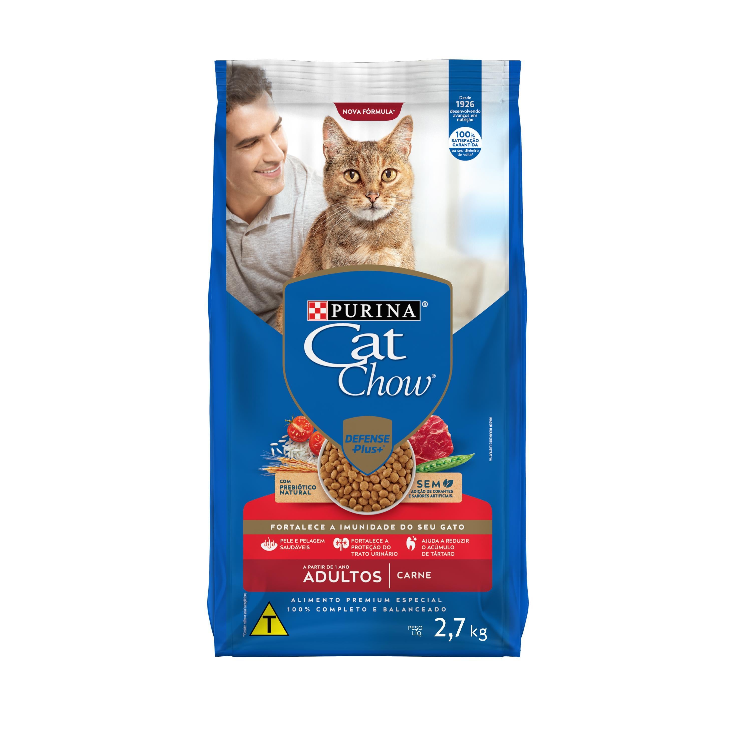 Ração CAT CHOW Gatos Adultos Carne 2,7kg