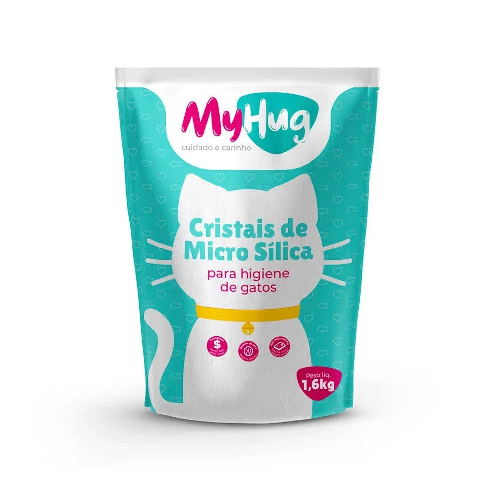 Areia para Gatos Cristais de Sílica Micro Myhug 1,6Kg