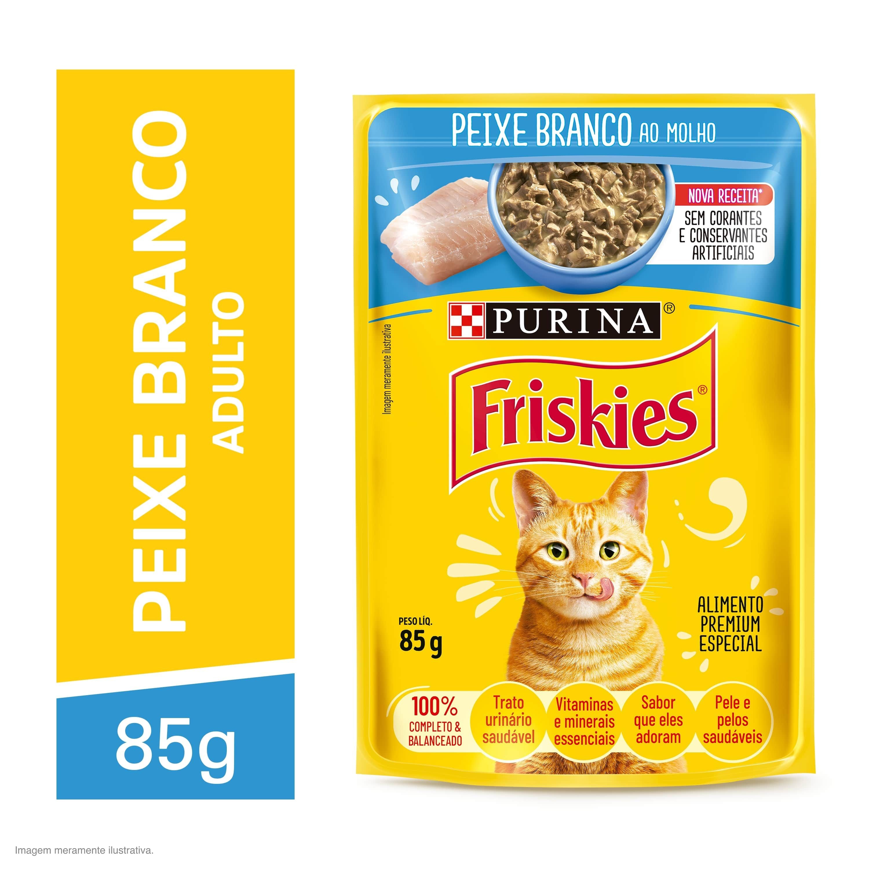 Ração Úmida Gatos Adultos FRISKIES Peixe Branco 85g