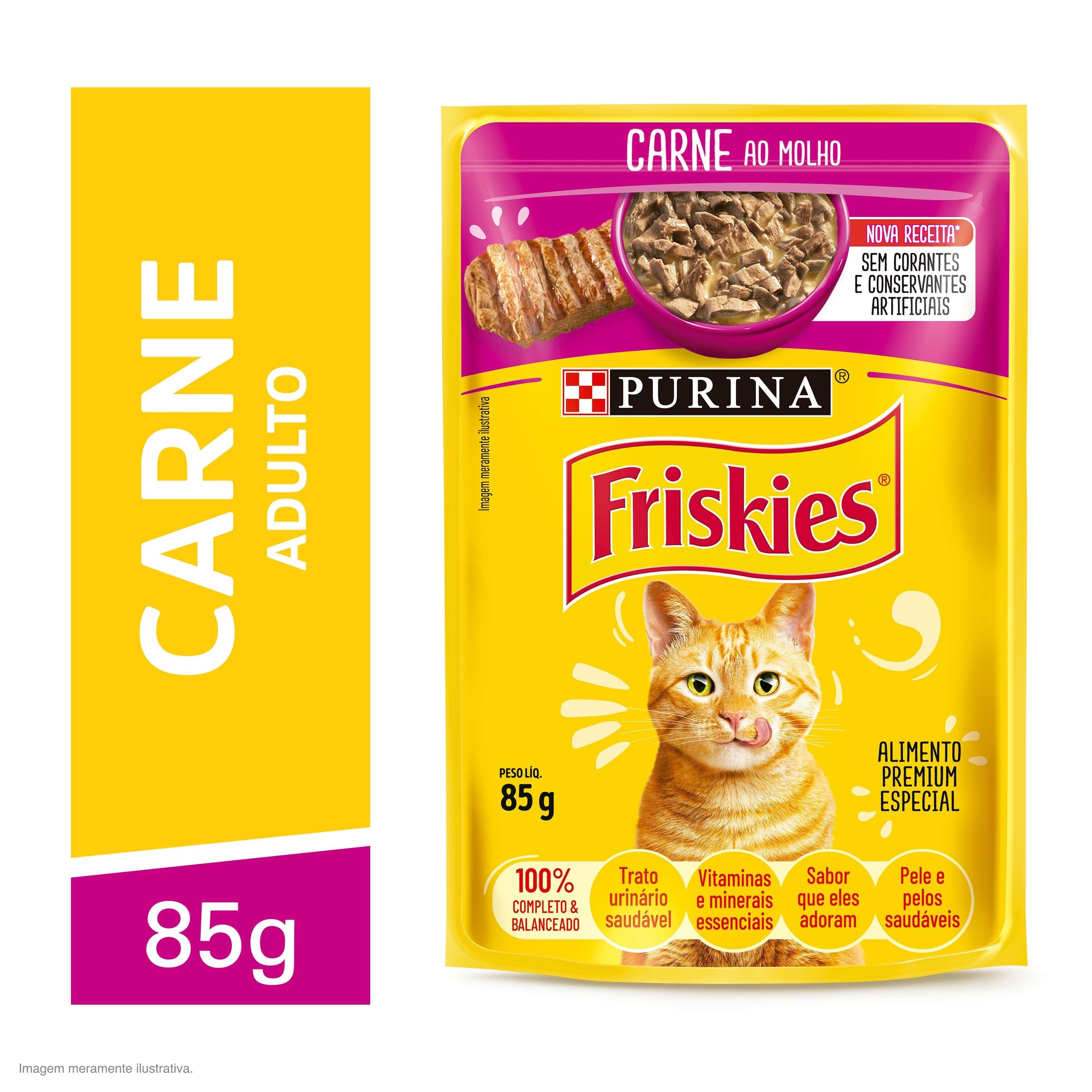 Ração Úmida Gatos Adultos FRISKIES Carne 85g
