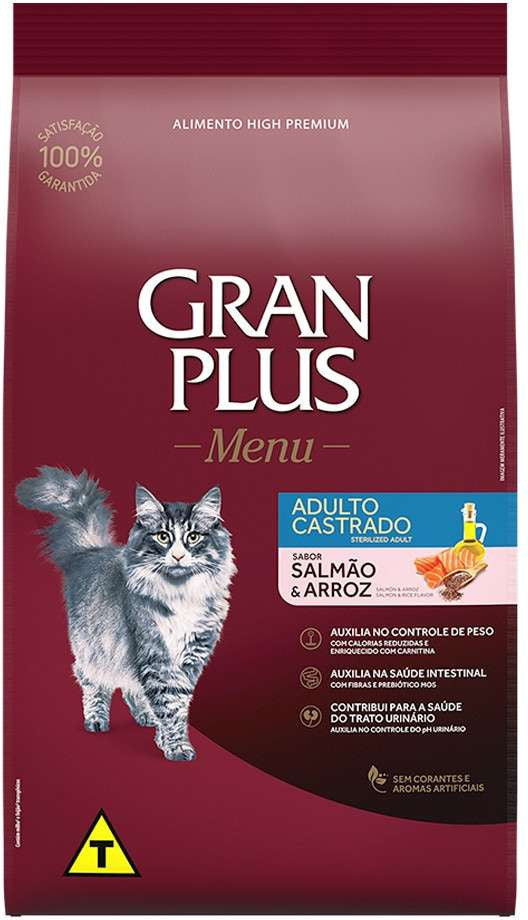 Ração Affinity Petcare Granplus Salmão e Arroz para Gatos Castrados 10,1 Kg