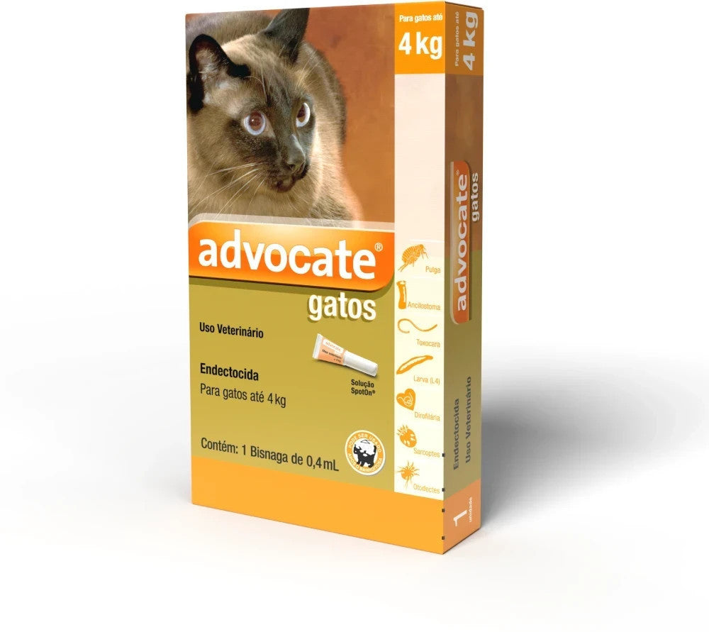 Antipulgas Advocate para Gatos de até 4kg 0,4ml