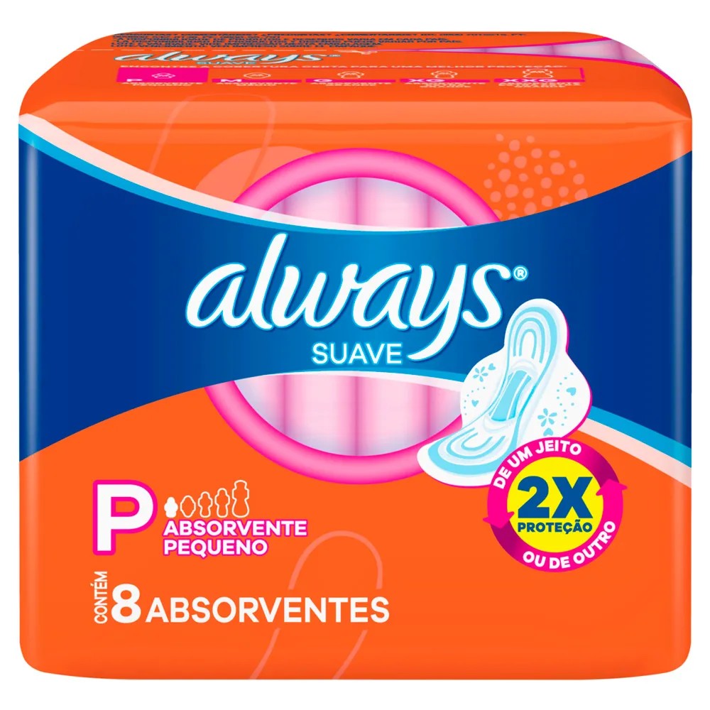 Absorvente Always Super Proteção Suave com Abas 8 Unidades