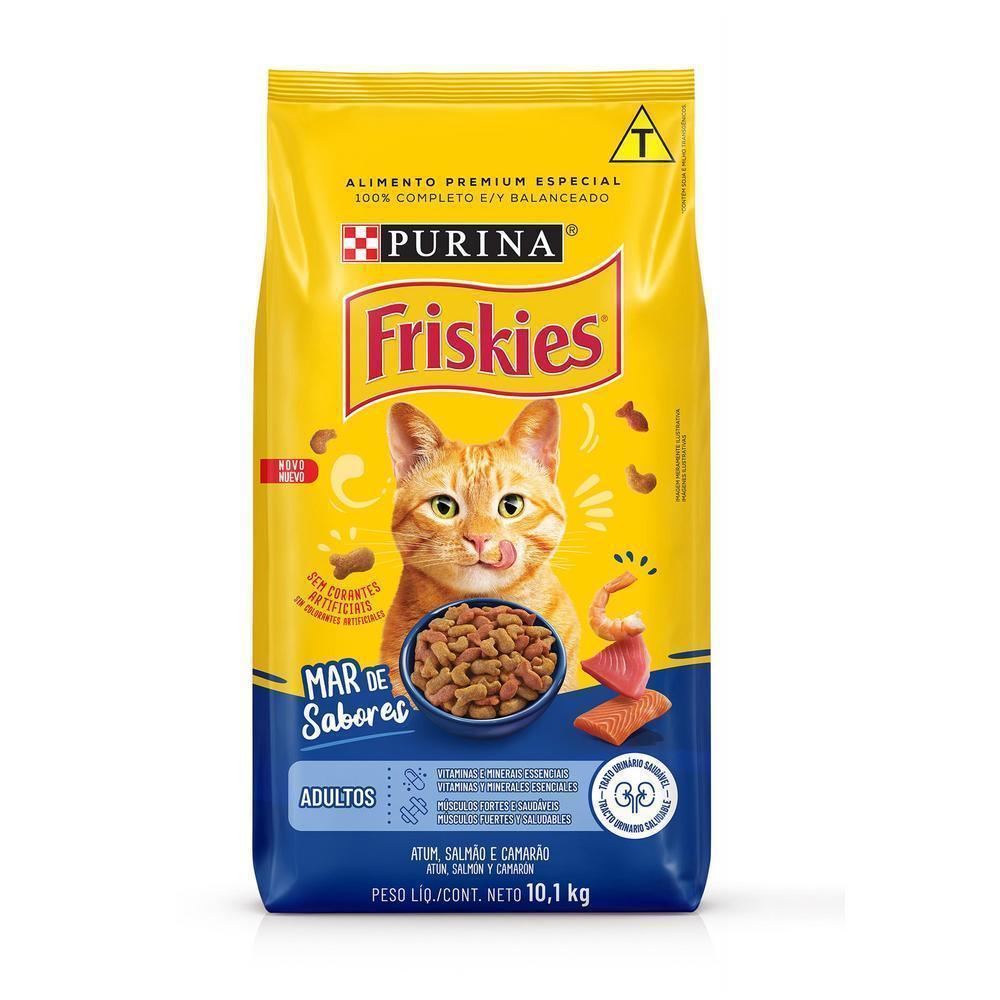 Ração FRISKIES gatos adultos peixes – Mar de sabores 10,1kg