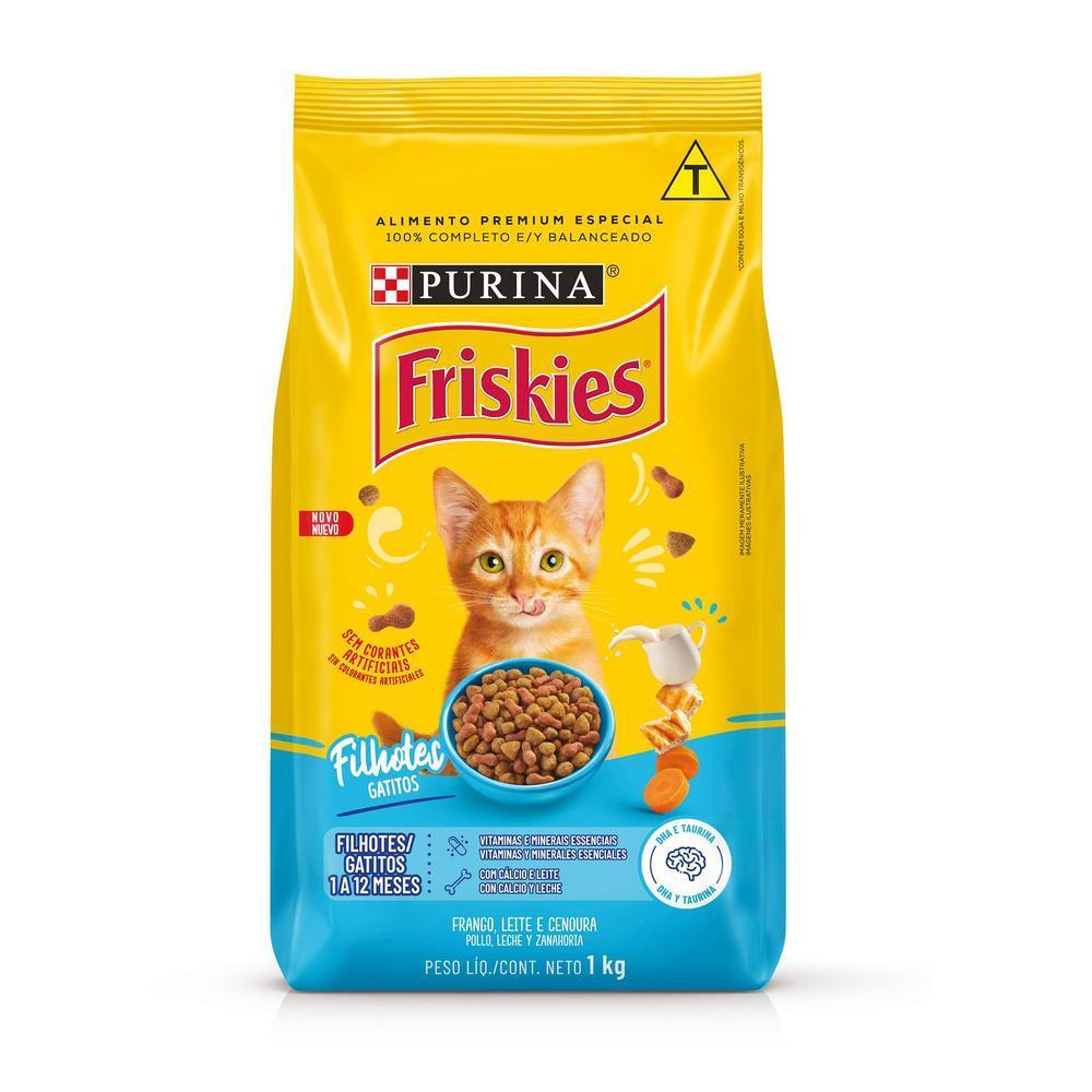 Ração FRISKIES gatos filhotes frango e leite 1kg