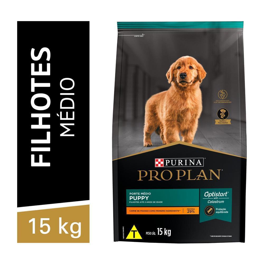 Ração PRO PLAN Cães Filhotes Médios Frango 15kg