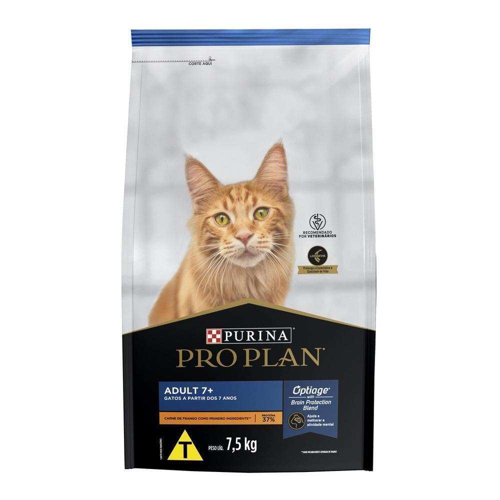 Ração PRO PLAN Gatos Adultos 7+ Frango 7,5kg