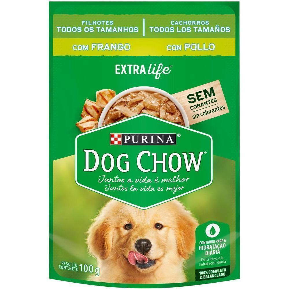 Ração Úmida Dog Chow Sachê para Cães Filhotes sabor Frango 100g