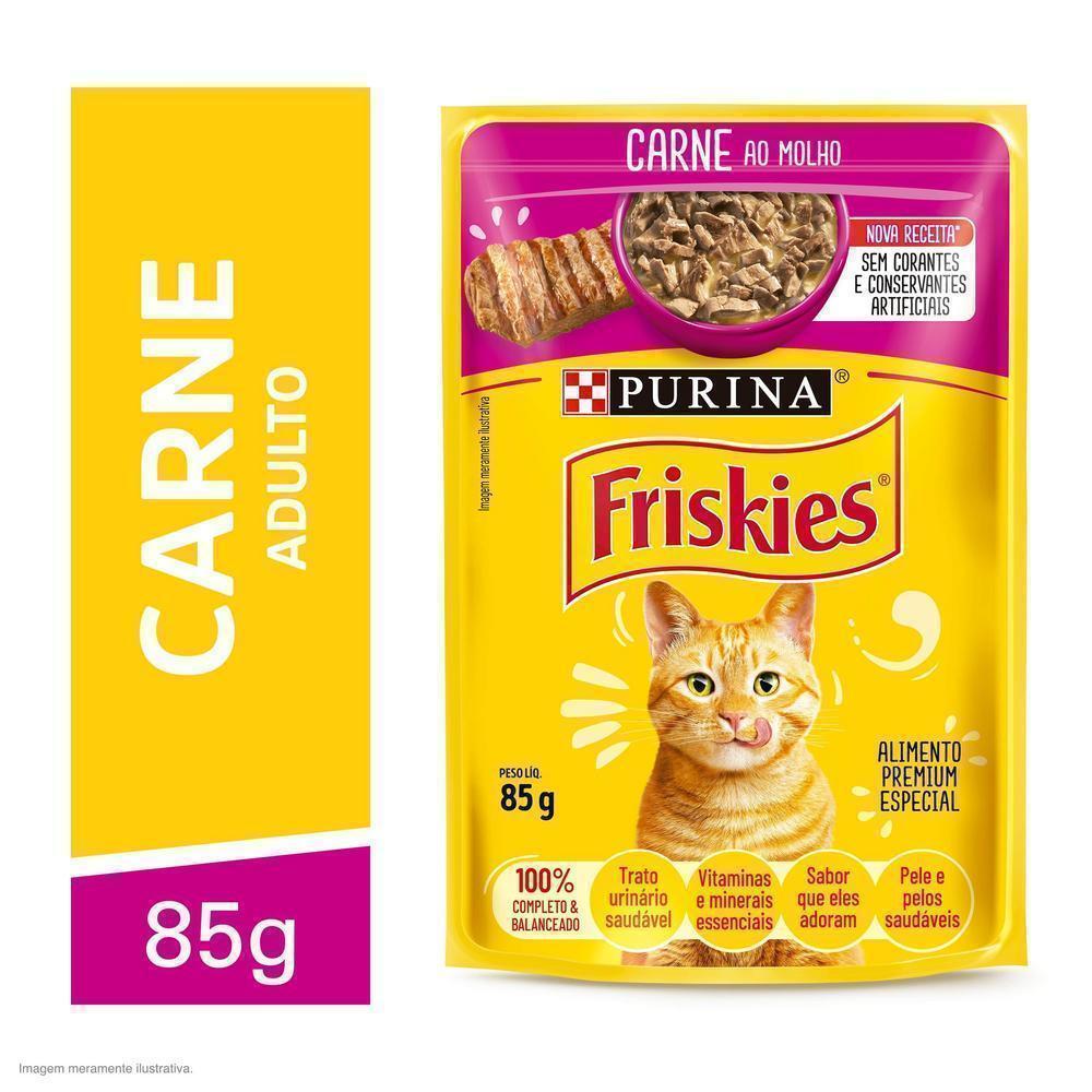 Ração Úmida Gatos Adultos FRISKIES Carne 85g