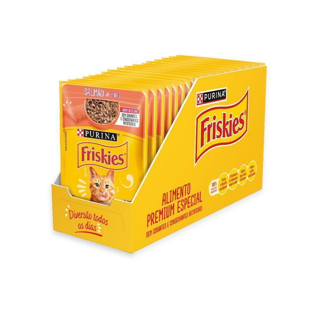 Ração Úmida Gatos Adultos FRISKIES Salmão ao Molho 15x85g