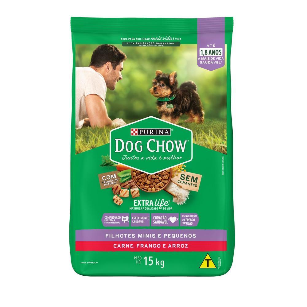 Ração DOG CHOW Cães Filhotes Minis e Pequenos Frango e Arroz 15kg