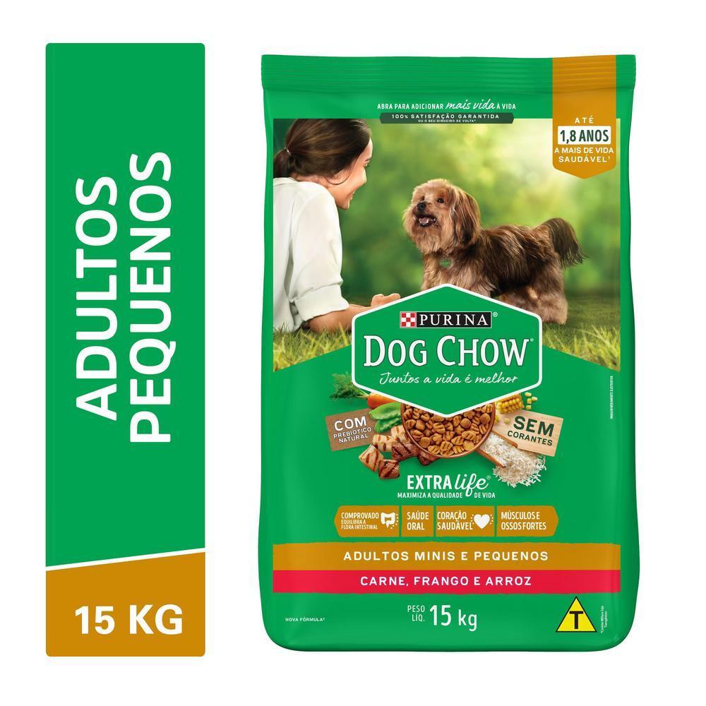 Ração DOG CHOW Cães Adultos Minis e Pequenos Frango e Arroz 15kg