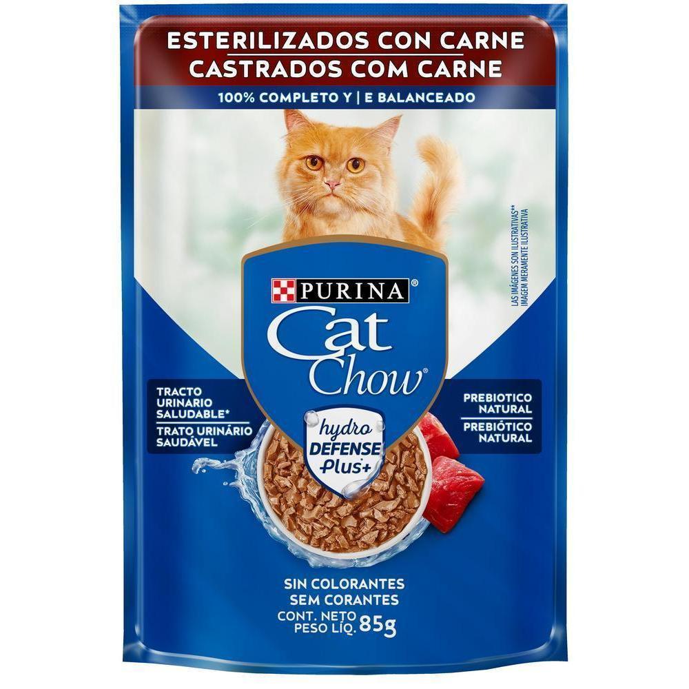 Ração Úmida CAT CHOW Gatos Castrados Carne ao molho 85g