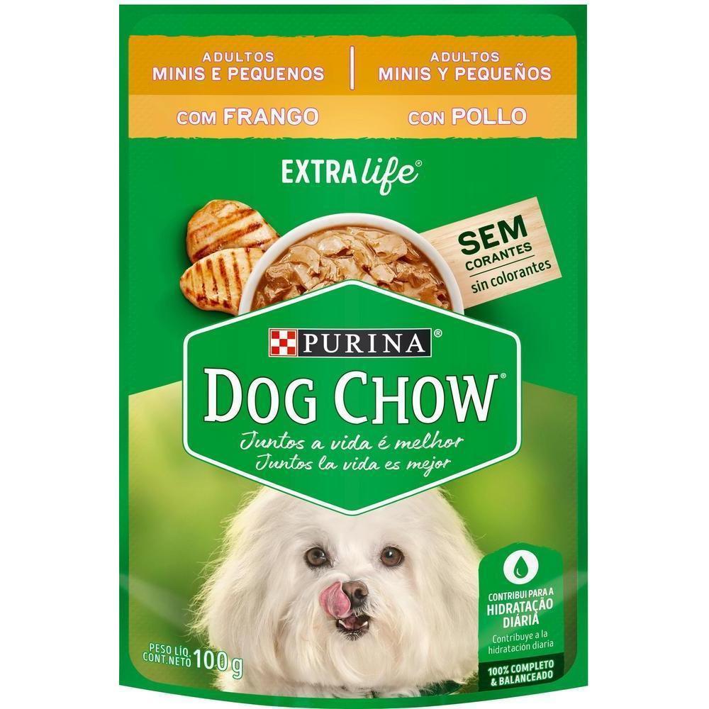 Ração Úmida para Cães Adultos Minis & Pequenos Extralife Sabor Frango Dog Chow 100G