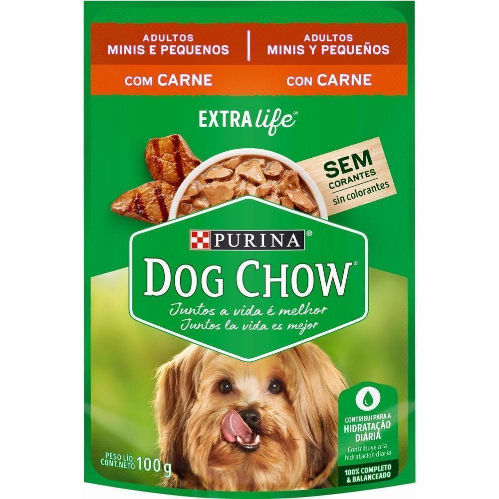 Ração Úmida Dog Chow Sabor Carne para Cães Adultos de Raças Pequenas 100g