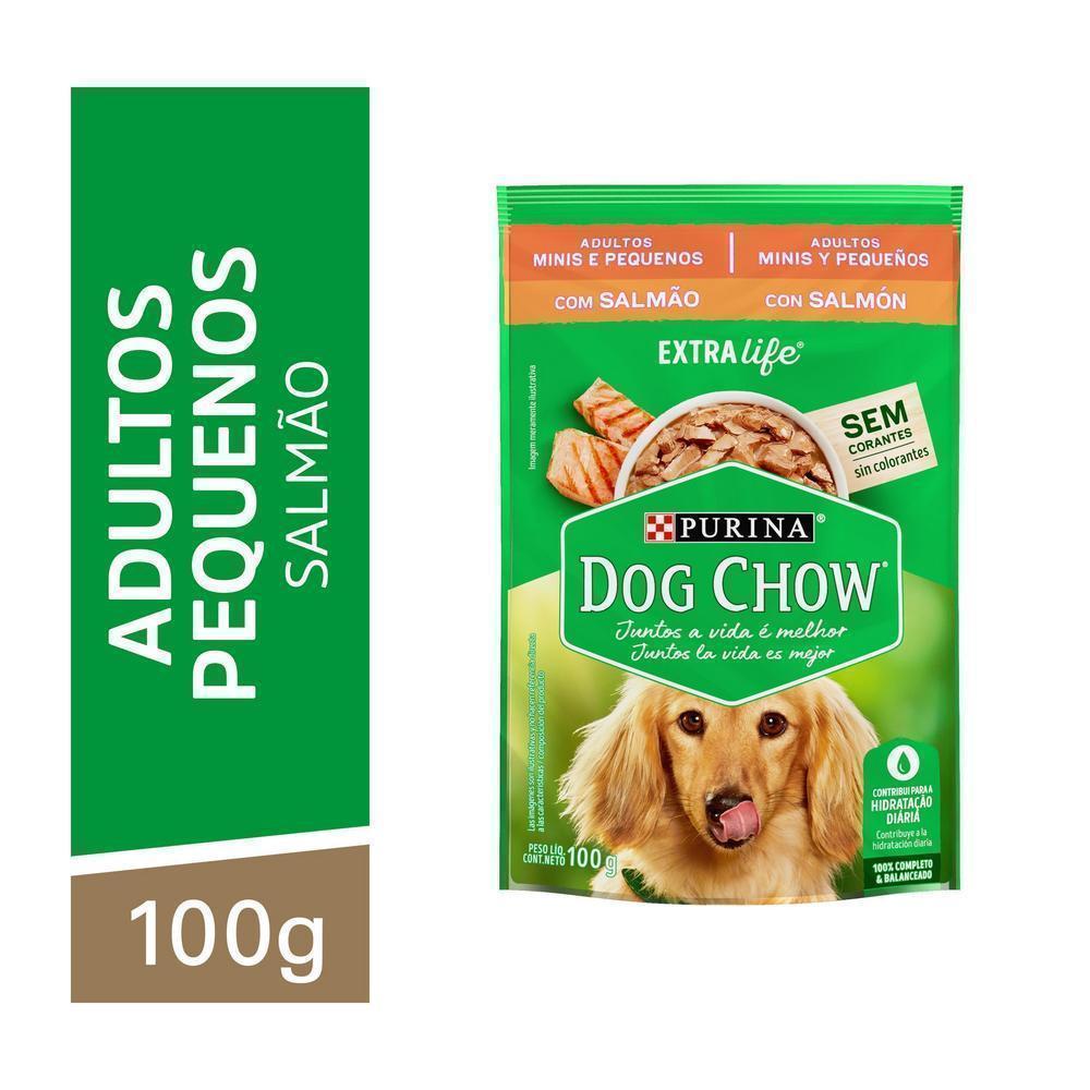 Ração para Cães Adultos Pequenos Dog Chow Salmão Ao Molho 100G