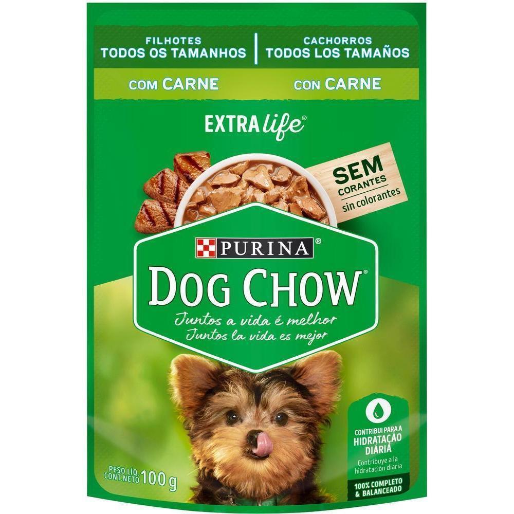 Ração Úmida Dog Chow Sabor Carne para Cães Filhotes - 100g