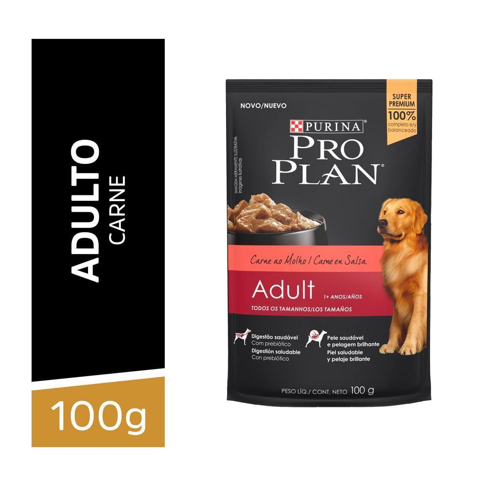 Ração Úmida Pro Plan para Cães Adultos Sachê sabor Carne 100g