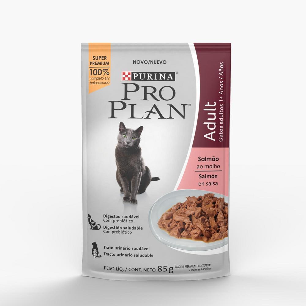 Ração Úmida PRO PLAN Gatos Adultos Salmão ao molho 85g