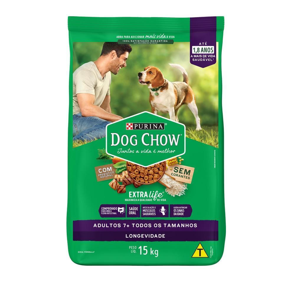 Ração DOG CHOW Cães Adultos 7+ Frango e Arroz 15kg