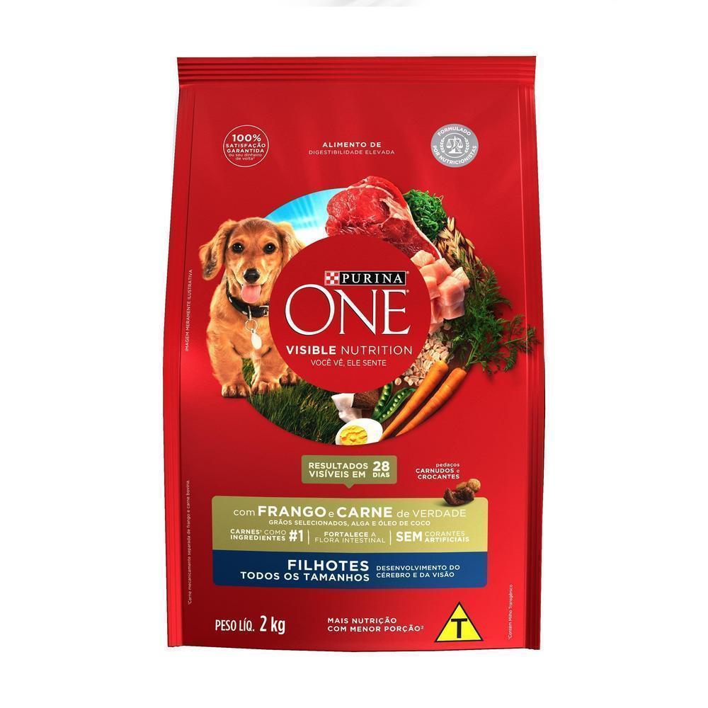 Ração PURINA ONE Cães Filhotes Frango e Carne 2kg