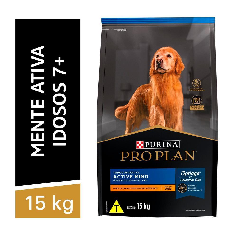 Ração PRO PLAN Mente Ativa Cães Adultos 7+ Frango 15kg