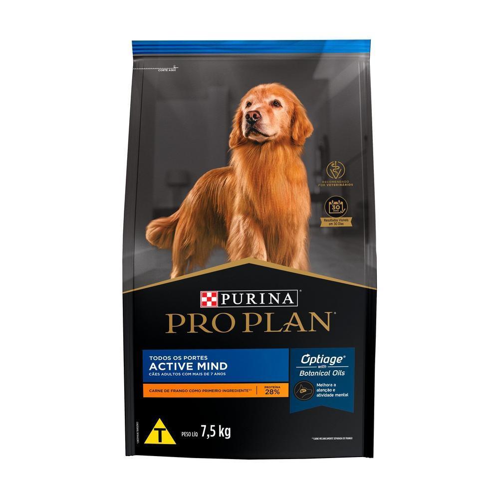 Ração PRO PLAN Mente Ativa Cães Adultos 7+ Frango 7,5kg