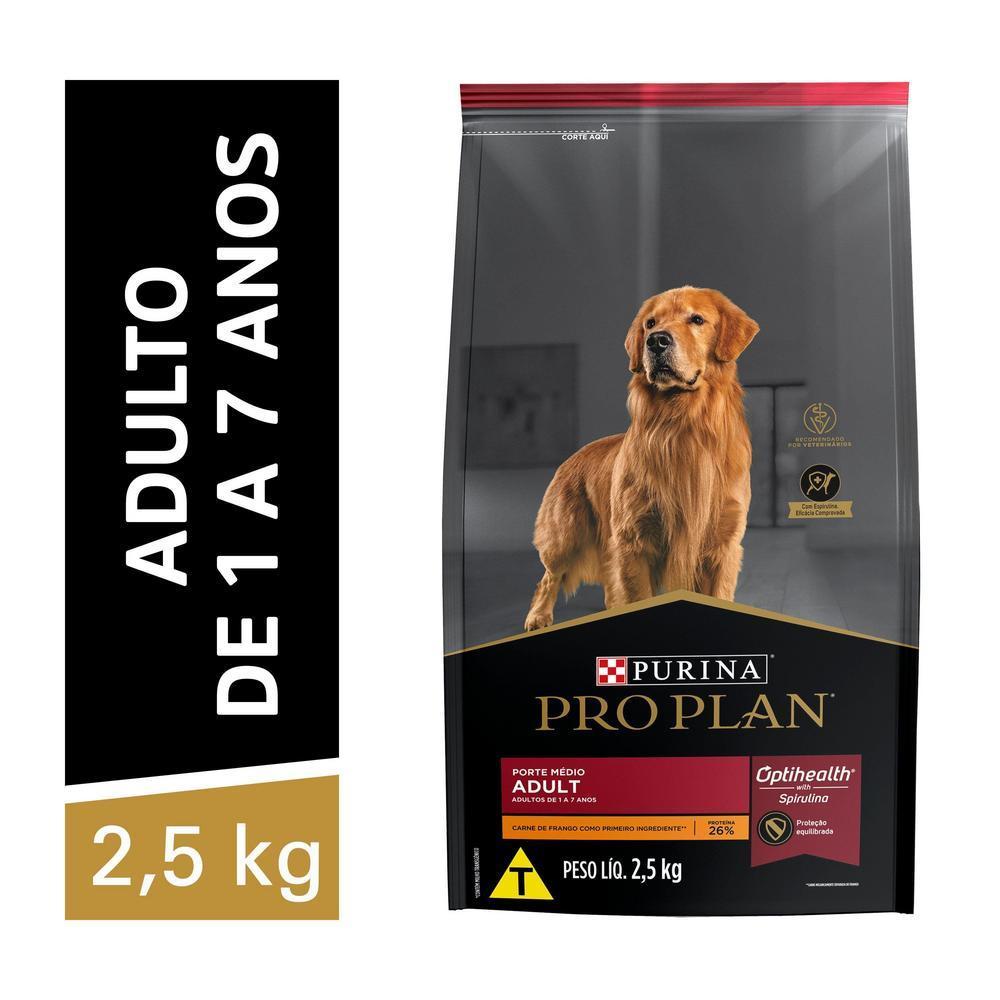 Ração PRO PLAN Cães Adultos Médios Frango 2,5kg