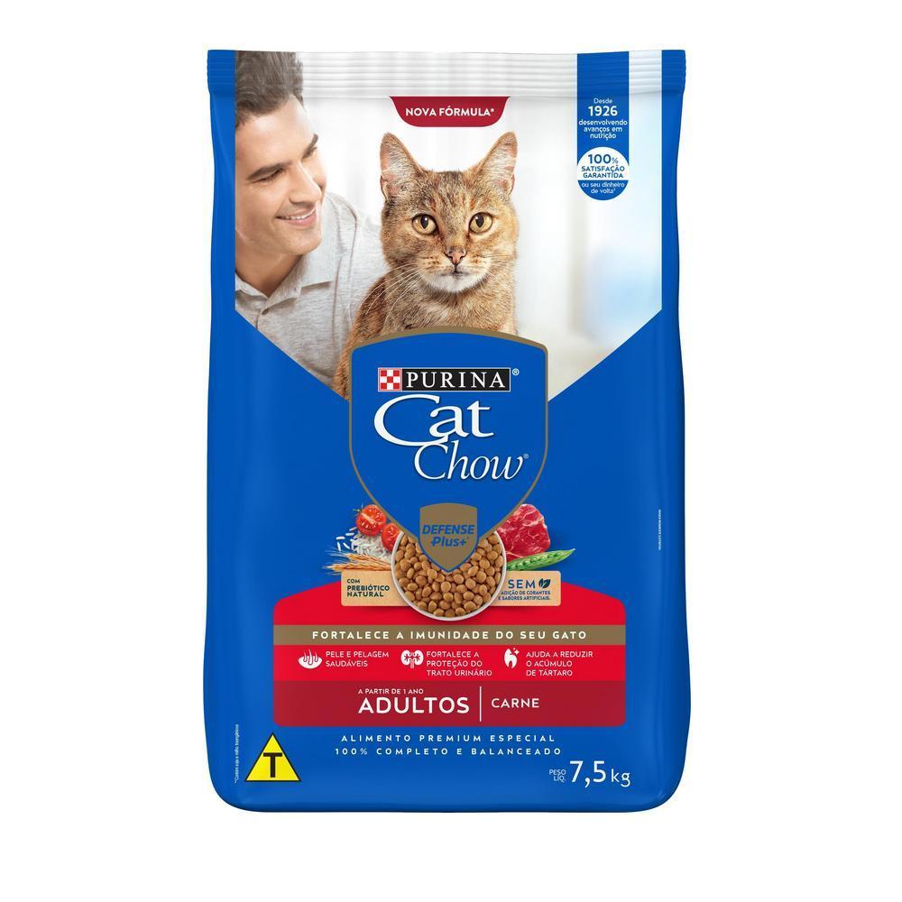 Ração CAT CHOW Gatos Adultos Carne 7,5kg