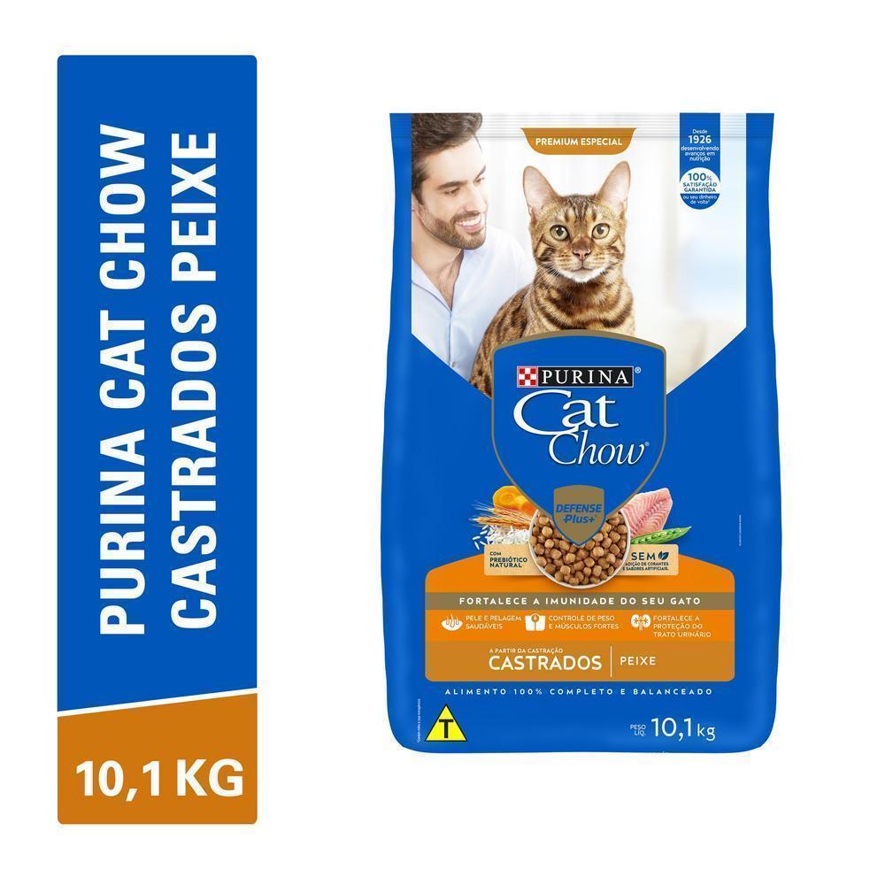 Ração Purina Cat Chow Gatos Castrados Peixe 10,1kg