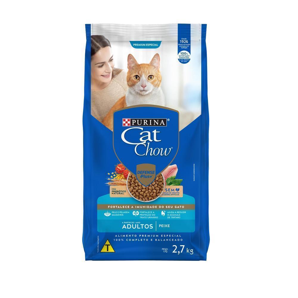 Ração CAT CHOW Gatos Adultos Peixe 2,7kg