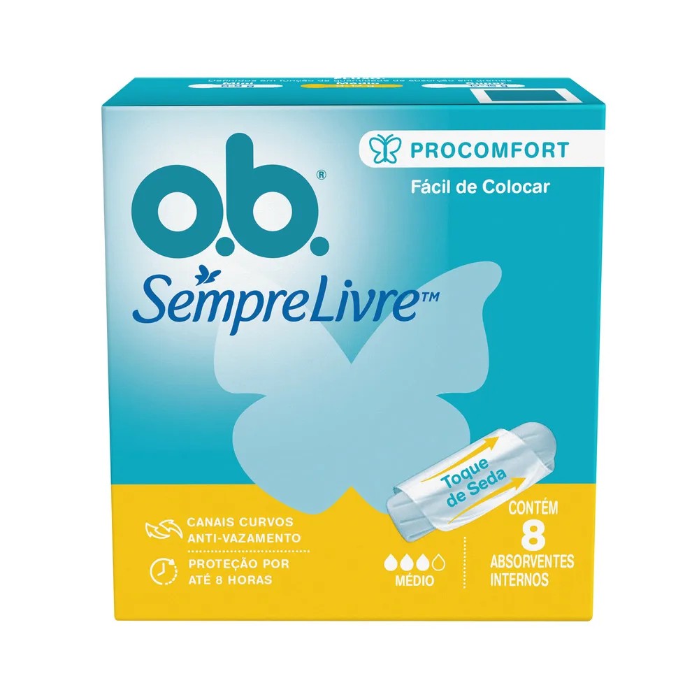 Absorvente Interno OB ProComfort Médio 8 Unidades