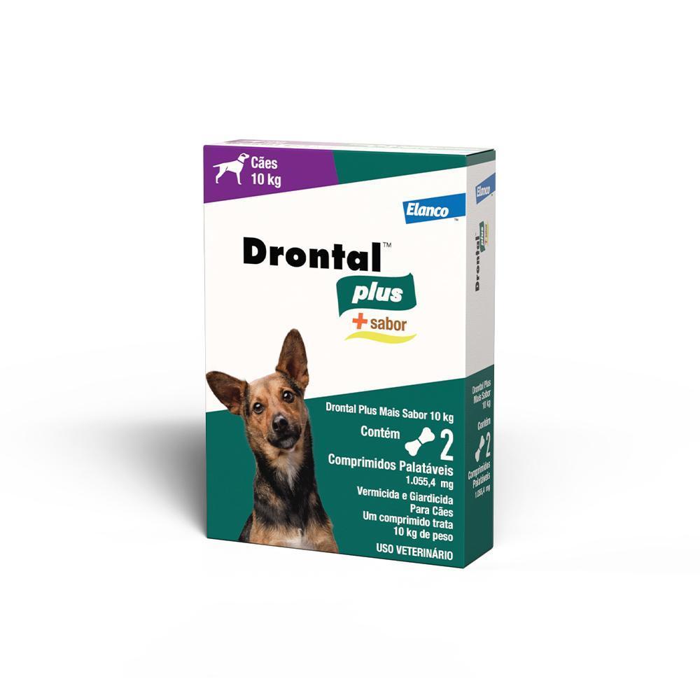 Vermífugo Drontal Plus Cães 10Kg Sabor Carne Bayer com 2 Comprimidos