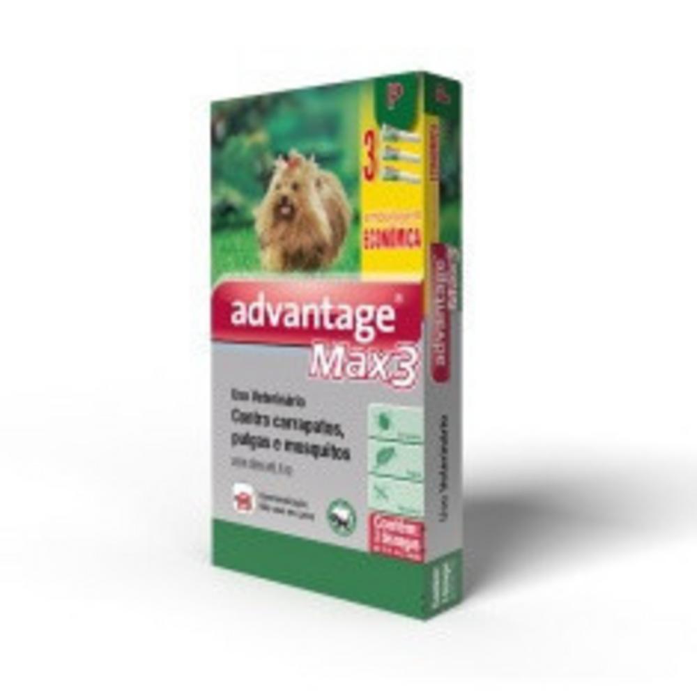 Antipulgas e Carrapatos Combo Advantage Max3 para cães até 4kg 0,4ml