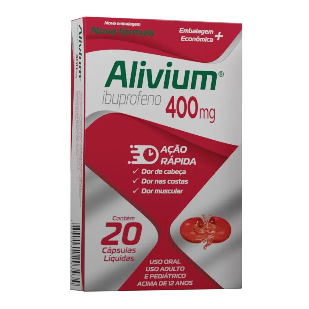 Alivium 400mg com 20 Cápsulas Líquidas