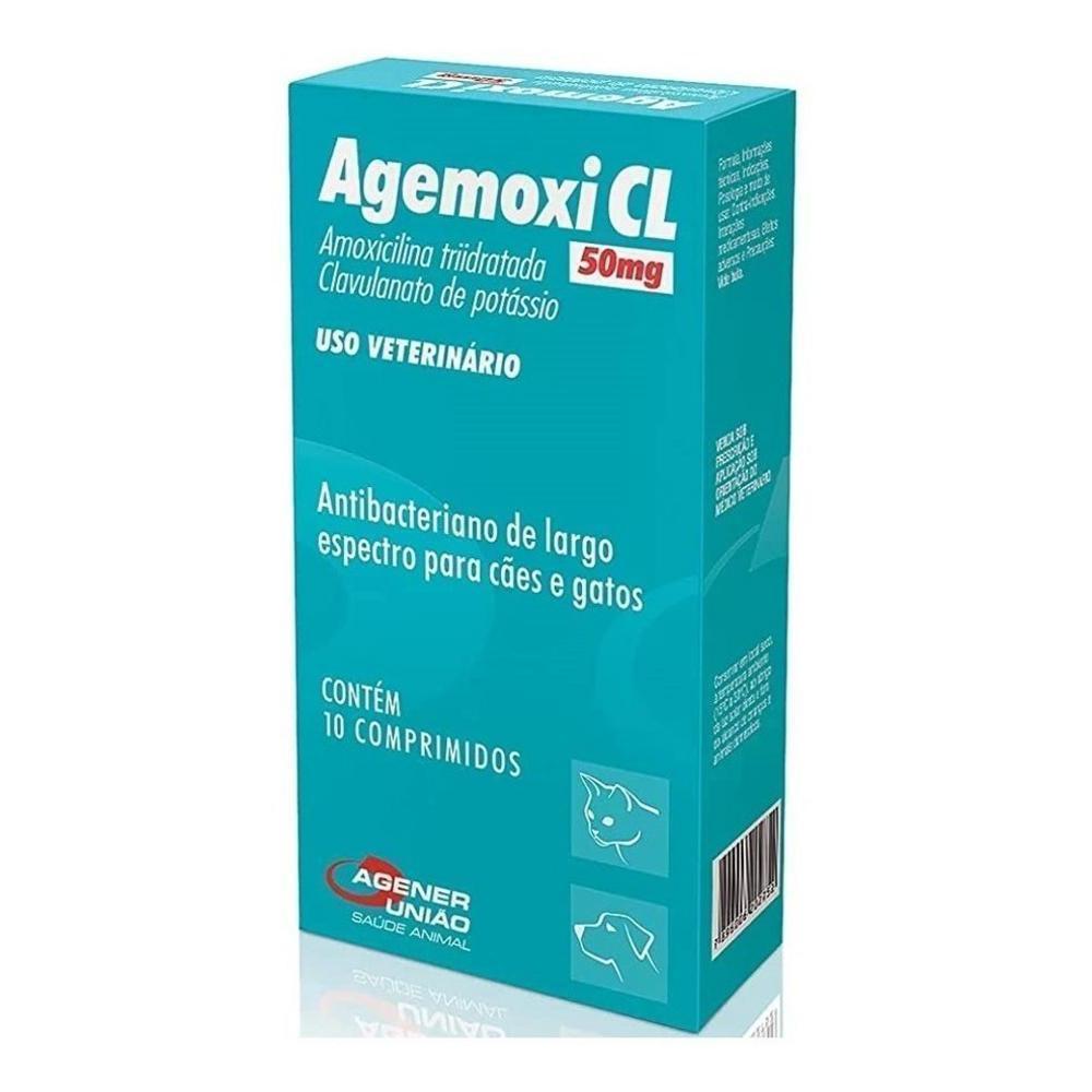 Antibiótico Agener União Agemoxi Cl 50Mg com 10 Comprimidos