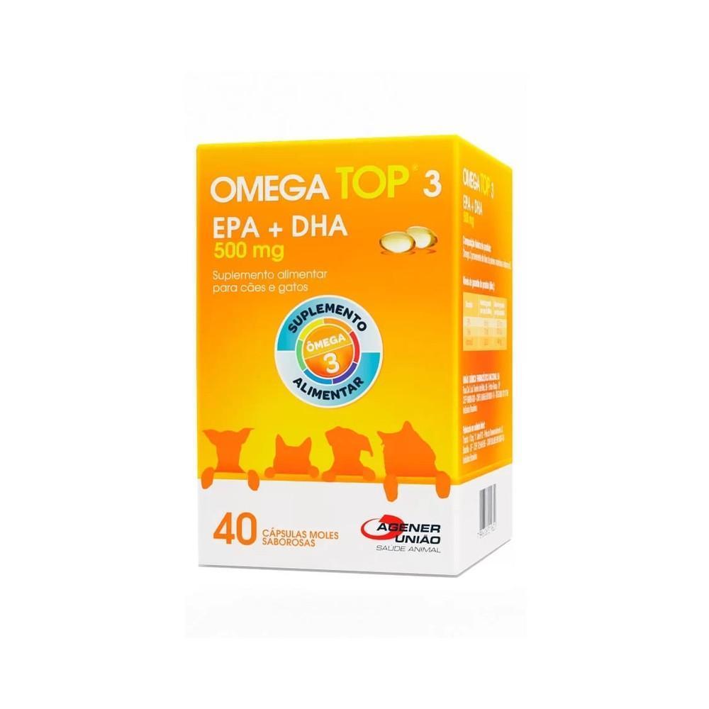 Suplemento Alimentar Agener Ômega Top 3 500 mg Cães e Gatos