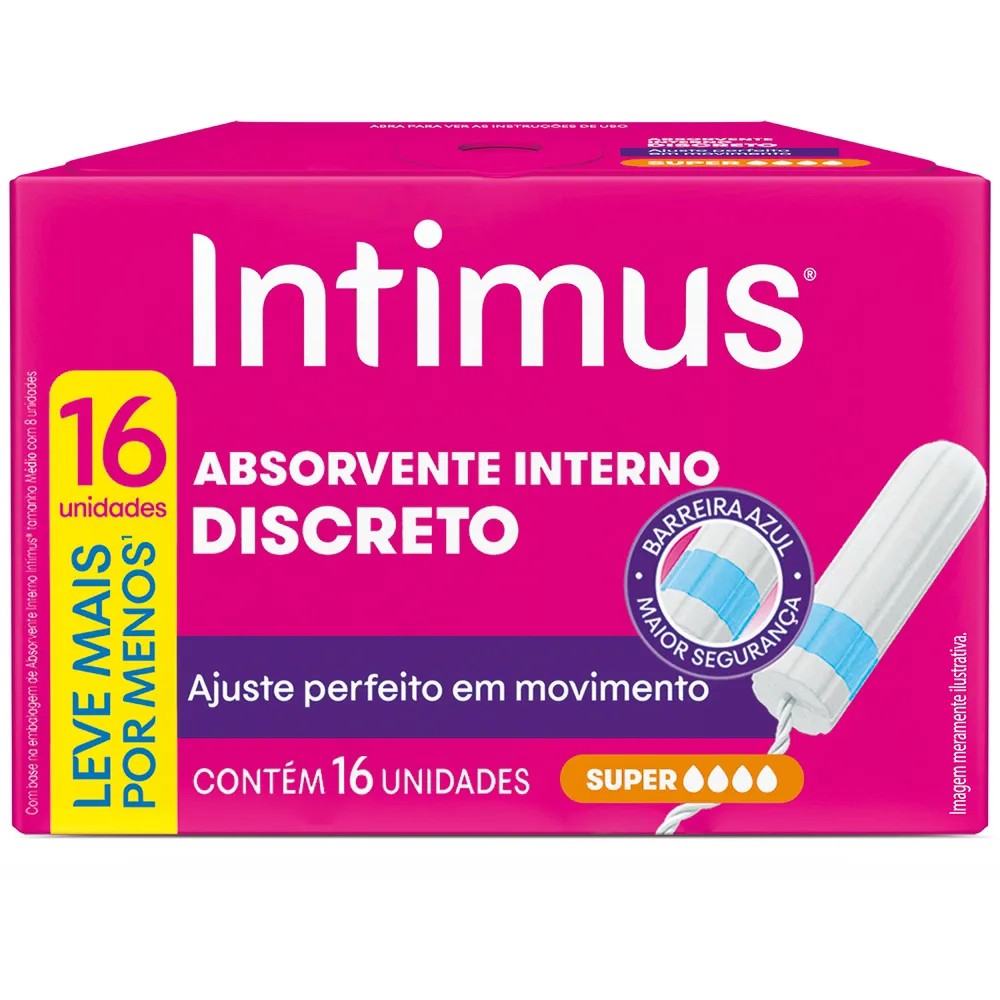Absorvente Interno Intimus  Discreto Super 16 Unidades