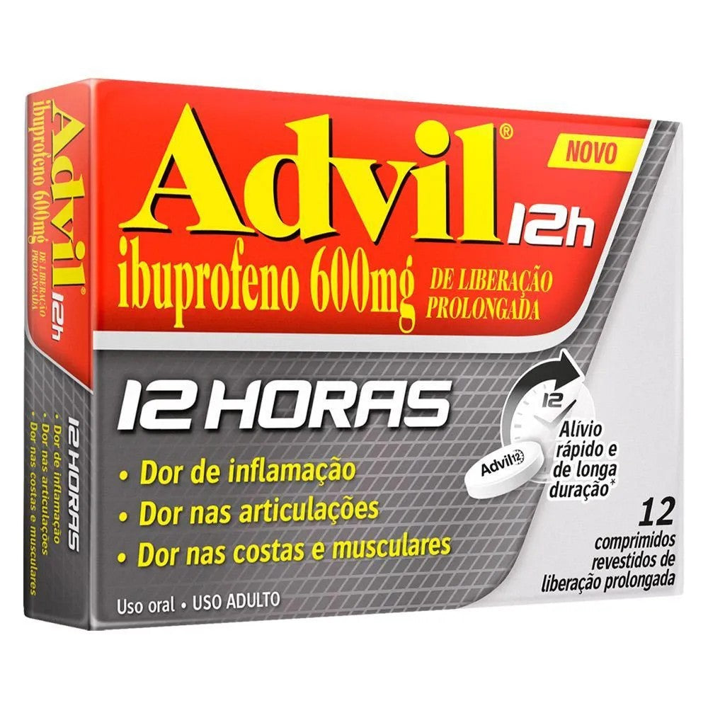 Advil 12H 600mg com 12 Comprimidos Revestidos de Liberação Prolongada